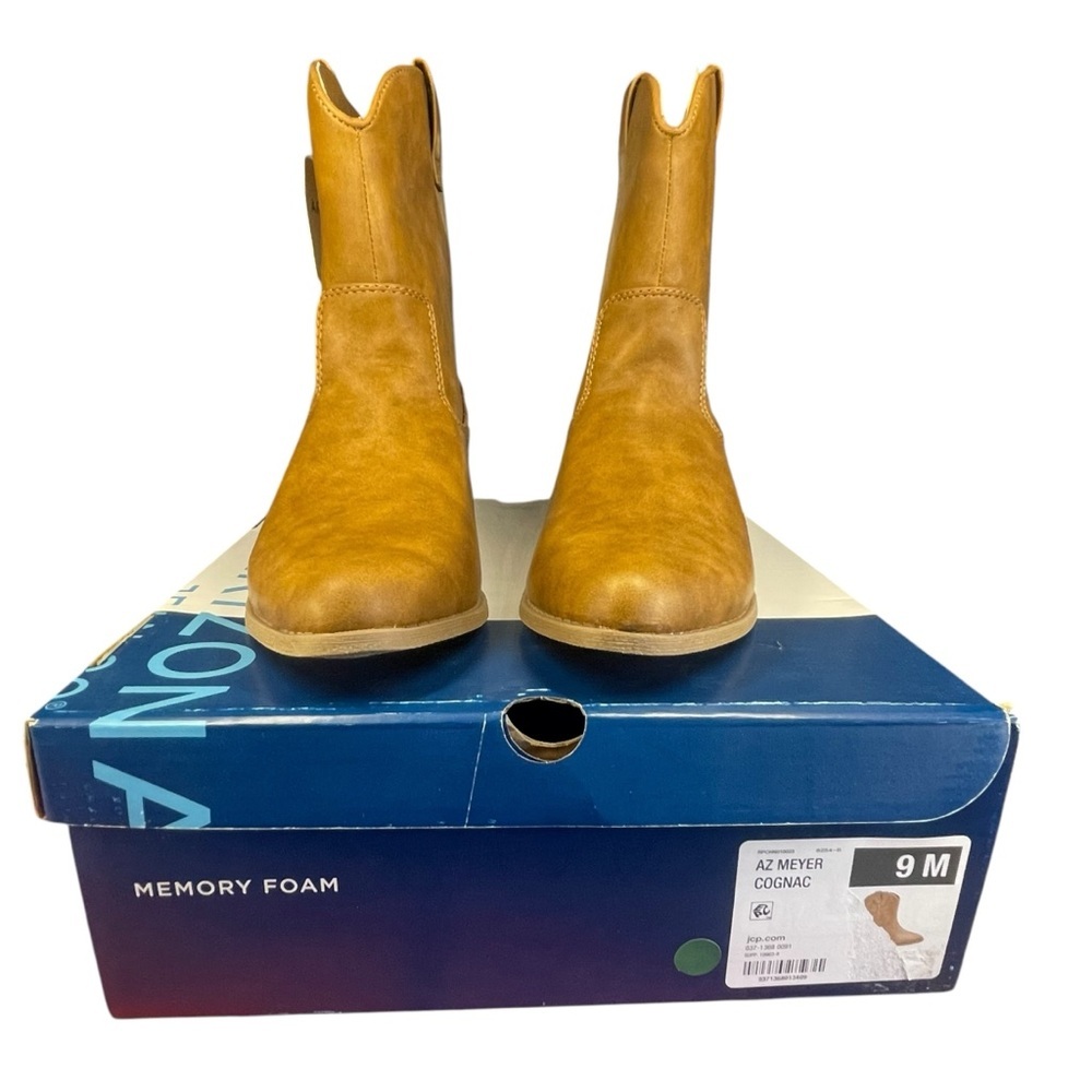 Women’s Arizona Jean Company Meyer Cognac Cowboy Boots. Size 9M. - Picture 10 of 11